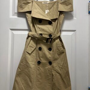 Strapless Tan Trench Dress
